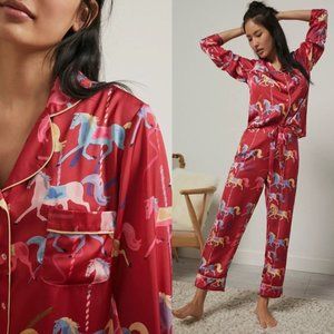NWT Anthro Karen Mabon Carousel Satin Sleep Set